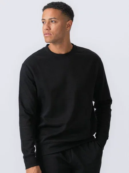 TEESHOPPEN Pulover Essential Crewneck negru