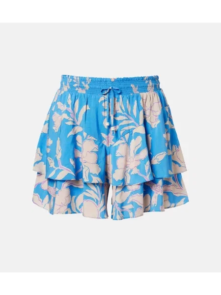 Pantaloni scurți Poupette St Barth cu model floral albastru