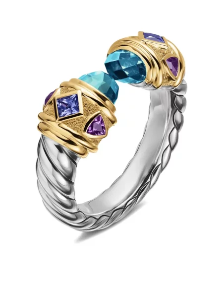 Inel David Yurman cu strasuri galben