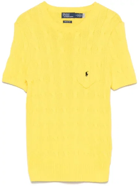Плетена поло тениска Polo Ralph Lauren на райета синьо