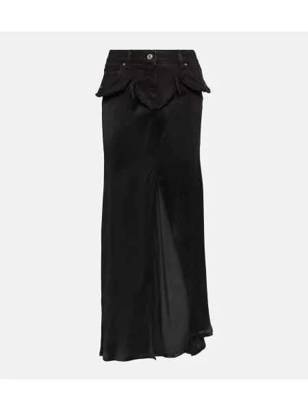 Fustă din denim Blumarine din satin negru