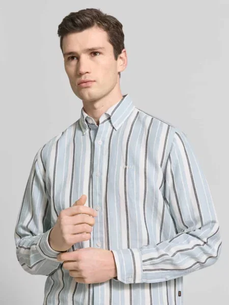 Koszula casualowa o kroju regular fit z mieszanki lnu i bawełny model RICOPLUS_M' Boss Orange