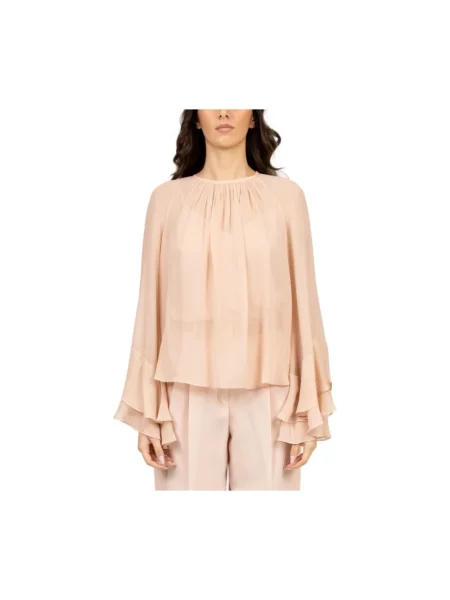 Jedwabna bluzka Max Mara Studio beżowa