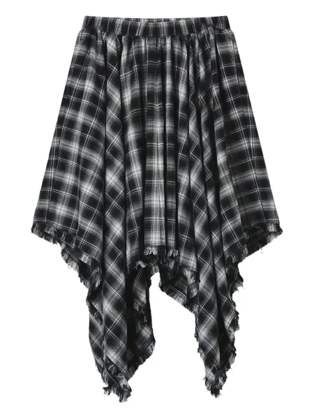 Spódnica midi B+ab z frędzli w kratkę do kolan czarna