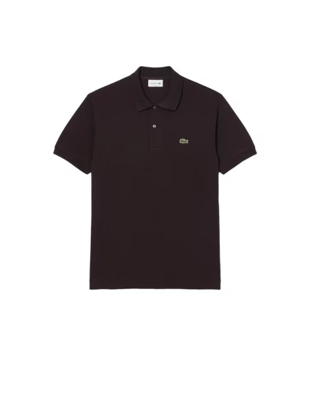 Koszulka polo Regular Fit z czystej bawełny Lacoste brązowa