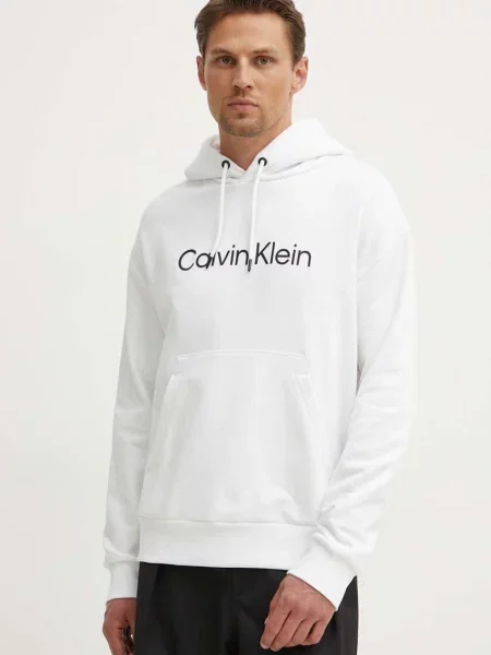 Calvin Klein Bombažen pulover bela