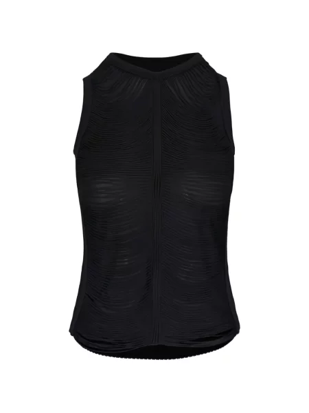 Top Akris cu franjuri negru