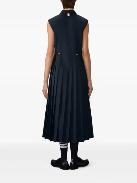 Rochie fără mâneci Thom Browne fără mâneci plisată de costum albastru