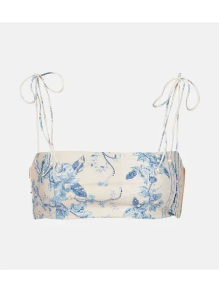 Bikini Agua By Agua Bendita cu model floral albastru