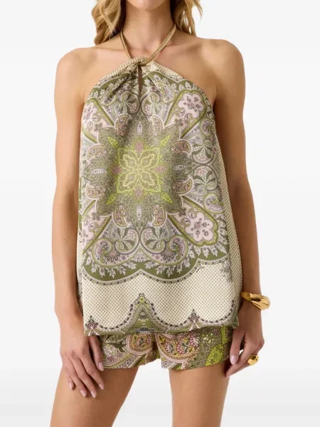 Top Guess cu gât halter verde