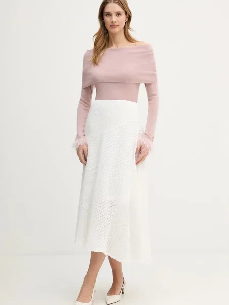 Юбка миди Dkny клеш бежевая