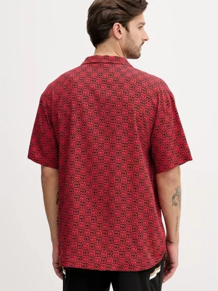 HUGO koszula plażowa BEACH SHIRT RELAXED czerwona