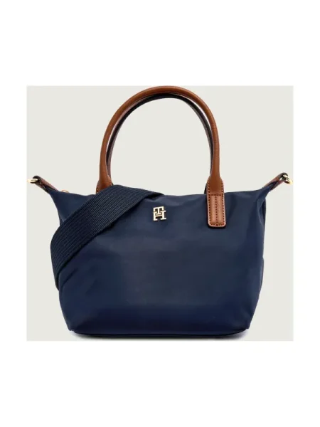 Tommy Hilfiger Geantă pe umăr POPETTE cu adaos de piele albastru