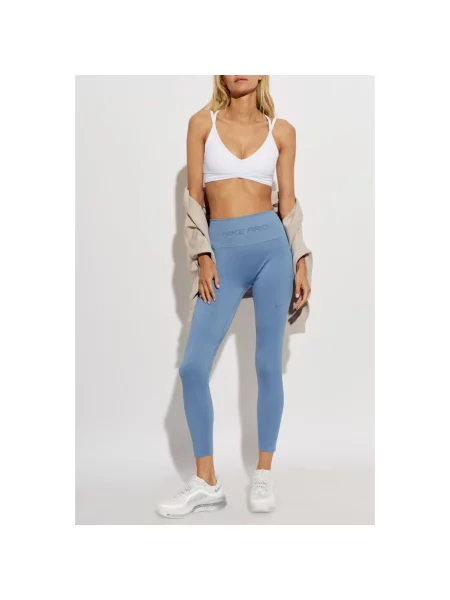 Legginsy Nike z wysoką talią skórzane niebieskie