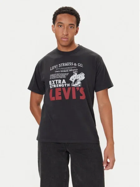 Тениска Levi's с принт черно
