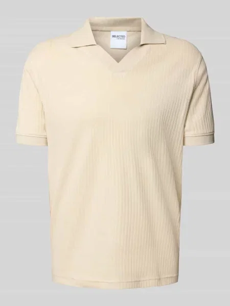 Koszulka polo o kroju regular fit z mieszanki bawełny model ‘TRISTAN’ Selected Homme biała