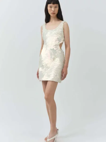 Rochie mini Simkhai cu paiete alb