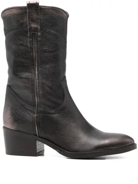 Botine Curiositè din piele gri