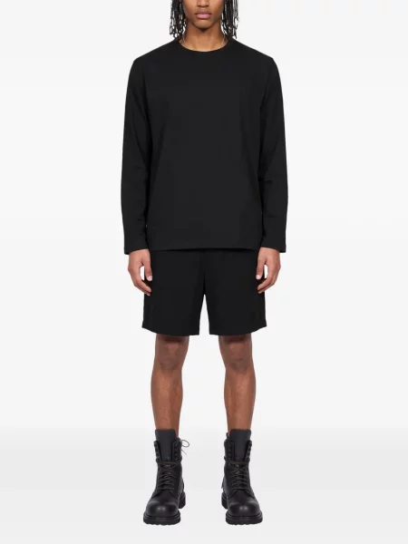 Дълго тениска Yohji Yamamoto с автограф черно