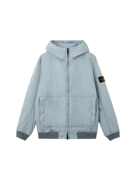 Kurtka bomber Stone Island z kapturem z kamieniami niebieski