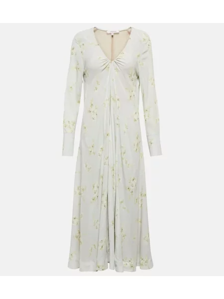 Rochie midi Dorothee Schumacher cu model floral până la genunchi de costum verde