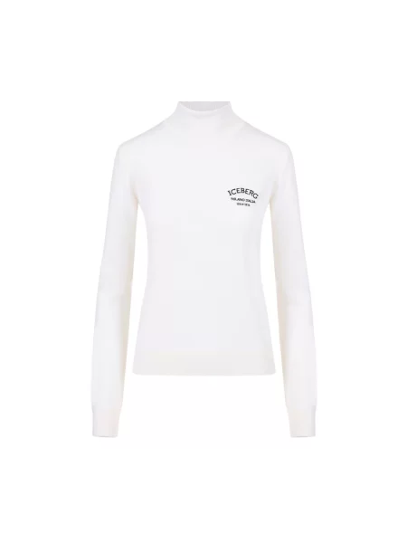 Sweter z golfem Iceberg wełniany biały