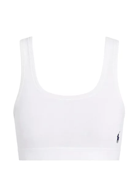 Sutien Polo Ralph Lauren cu broderie stretch alb