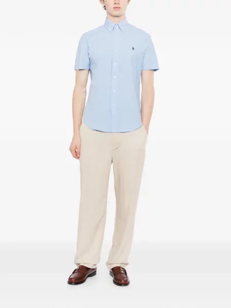 Къс риза Polo Ralph Lauren бродирана синьо