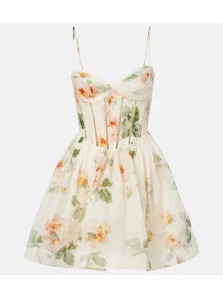 Rochie Zimmermann de in cu model floral alb