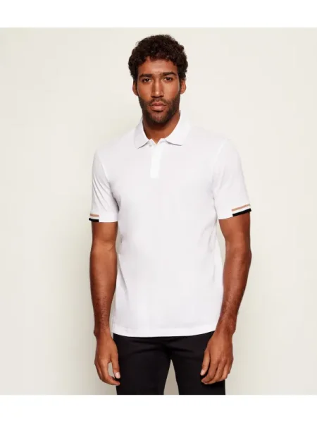 BOSS BLACK Polo Parlay | Regular Fit | mercerizat alb