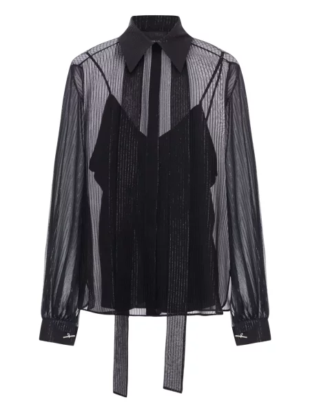 Jedwabna koszula Max Mara w paski czarna