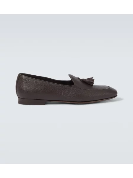 Pantofi loafer Manolo Blahnik din piele maro