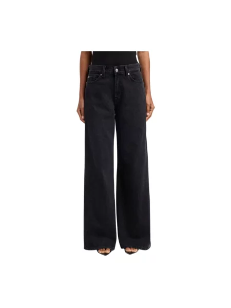 Szerokie jeansy 7 For All Mankind czarne