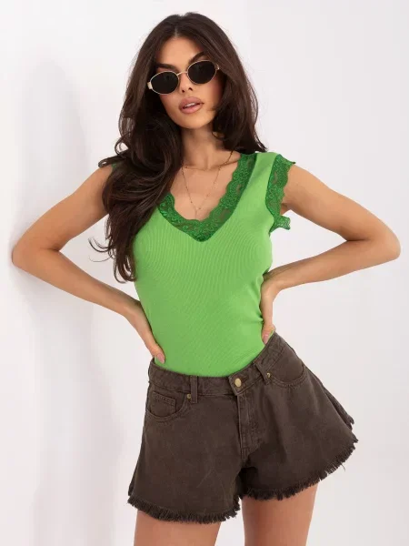 Top Italy Moda din dantelă verde