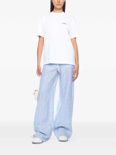 Pantaloni Off-white cu dungi lungi alb