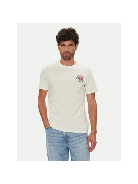 Guess Jeans T-Shirt Εκρού Regular Fit