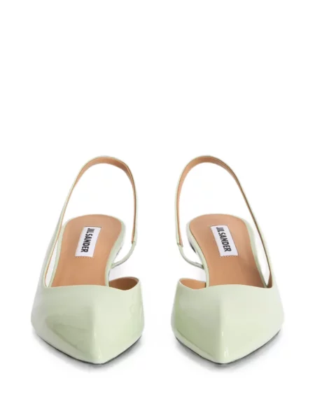 Pantofi cu toc Jil Sander slingback verde