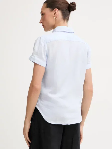 Polo Ralph Lauren koszula lniana PD LINEN-WVN-SHIRT niebieska