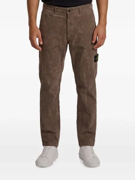 Pantaloni Stone Island de catifea cord cu strasuri maro