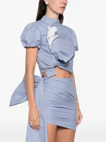 Bluză Self-portrait cu model floral albastru