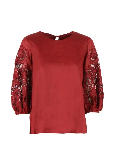 Top Max Mara din dantelă roșu