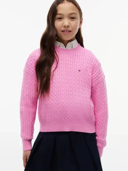 Tommy Hilfiger pulover pentru copii din roz