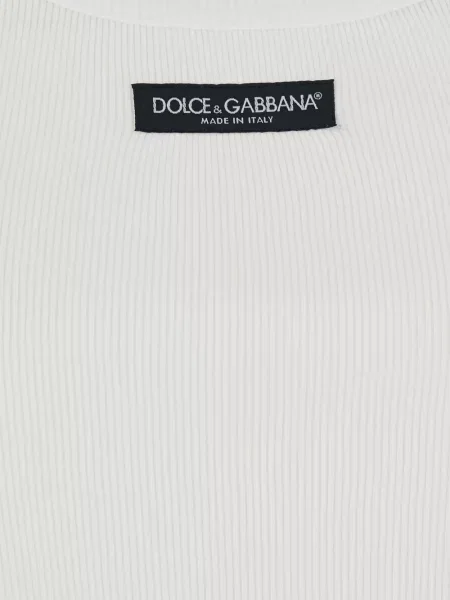 Top Dolce & Gabbana tricotate cu autograf alb
