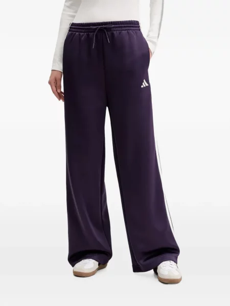 Ριγέ τρέξιμο μπλούζα Adidas από διχτυωτό κόκκινο