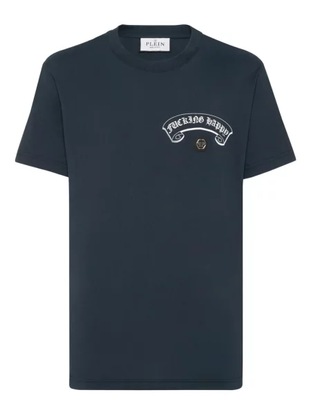 Tricou Philipp Plein cu decolteu rotund albastru