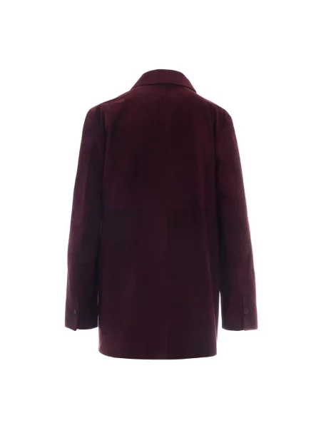Lekka kurtka skórzana Max Mara Studio brązowa