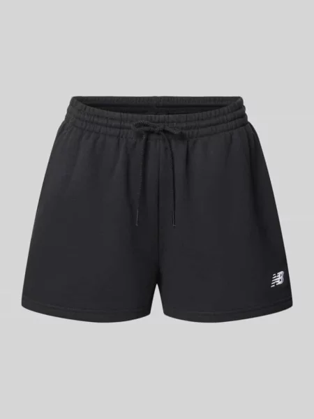 Szorty dresowe z wyhaftowanym logo New Balance czarne