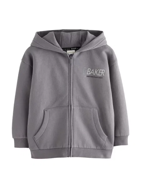 Baker by Ted Baker Ζακέτα φούτερ ανοικτό γκρι / σκούρο γκρι μαύρο