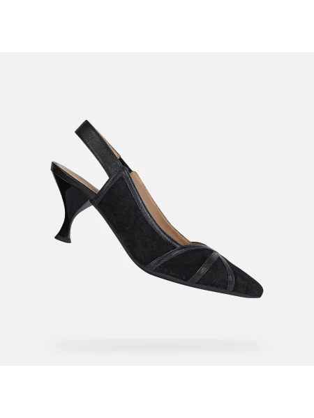 Полуотворени обувки Geox черно