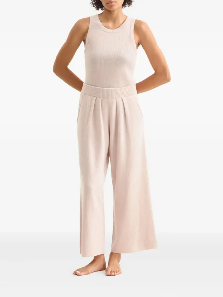 Pantaloni Eres plisate roz